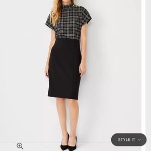 Black belt pencil skirt